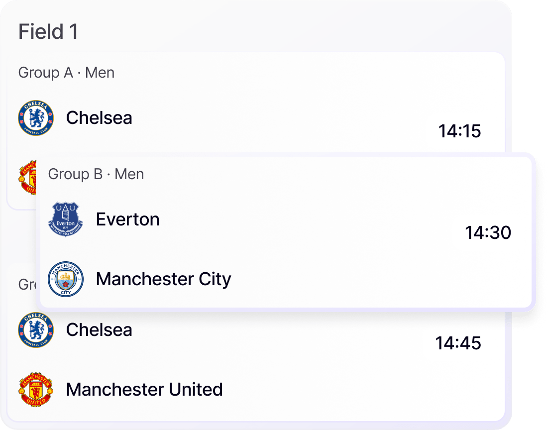 Drag & Drop Spielplanung