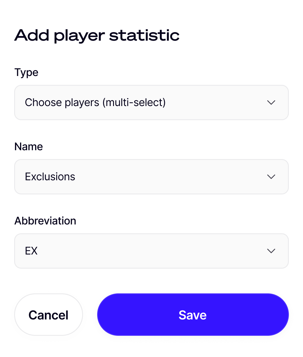Benutzerdefinierte Statistiken