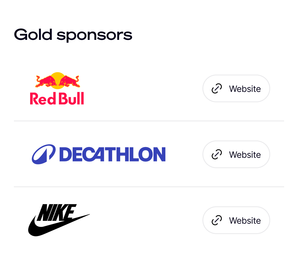 Sponsor levels